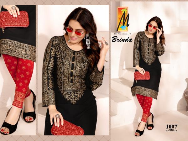 Master Brinda Beautiful Rayon Gold Print Kurti 